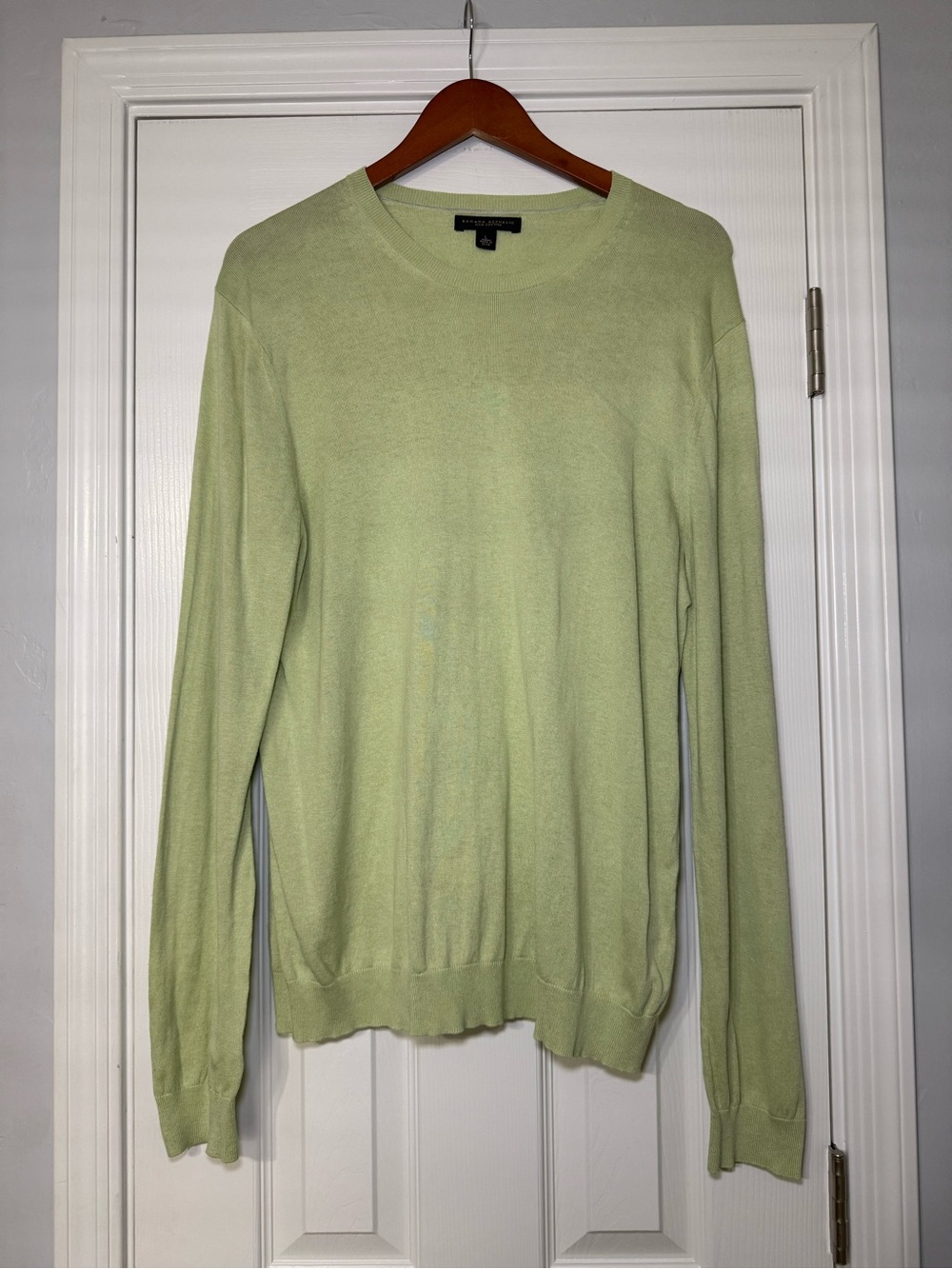 Banana republic men’s silk cotton long sleeve shirt size large pastel lime green